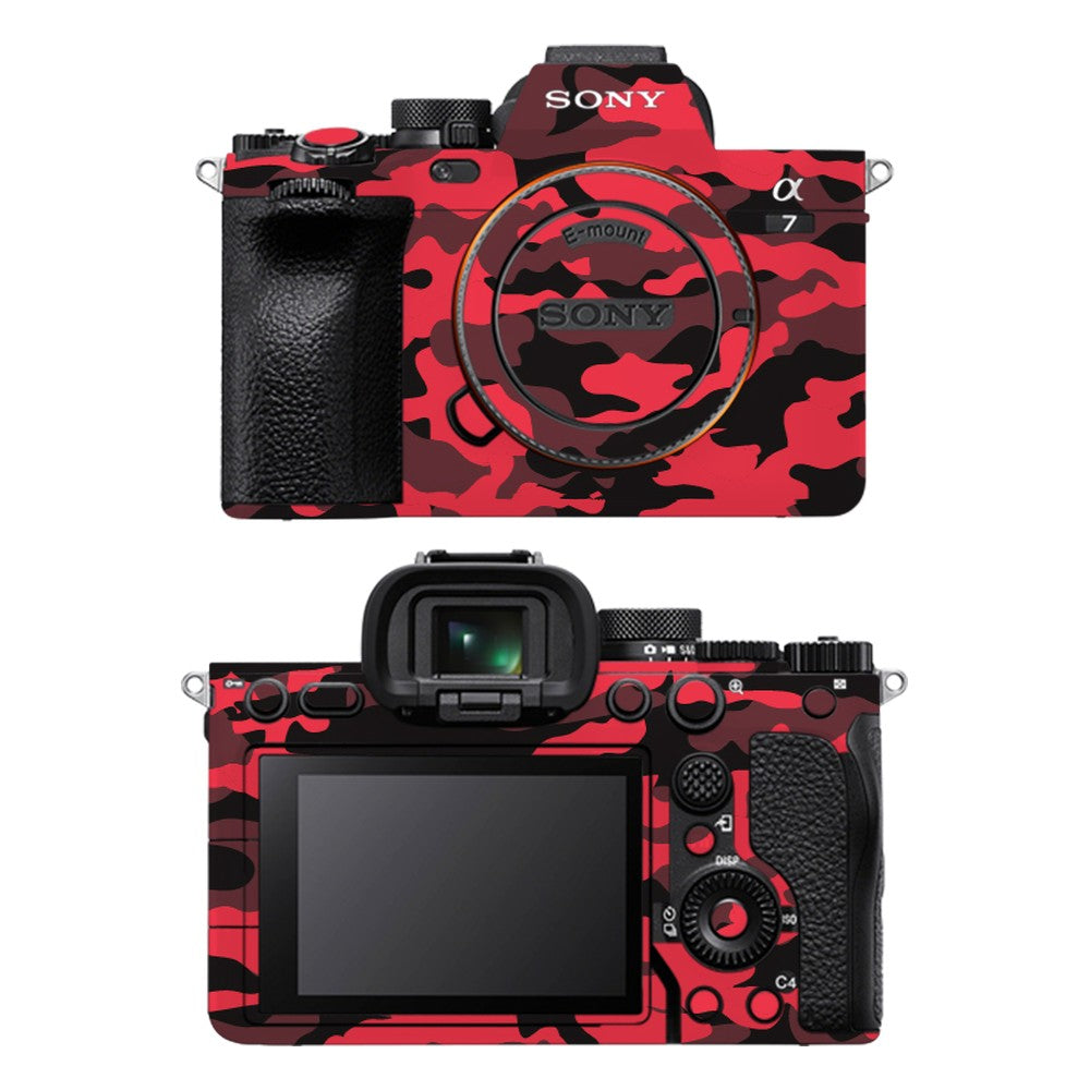 Sony A7 IV camera skin - Dark Red Camo
