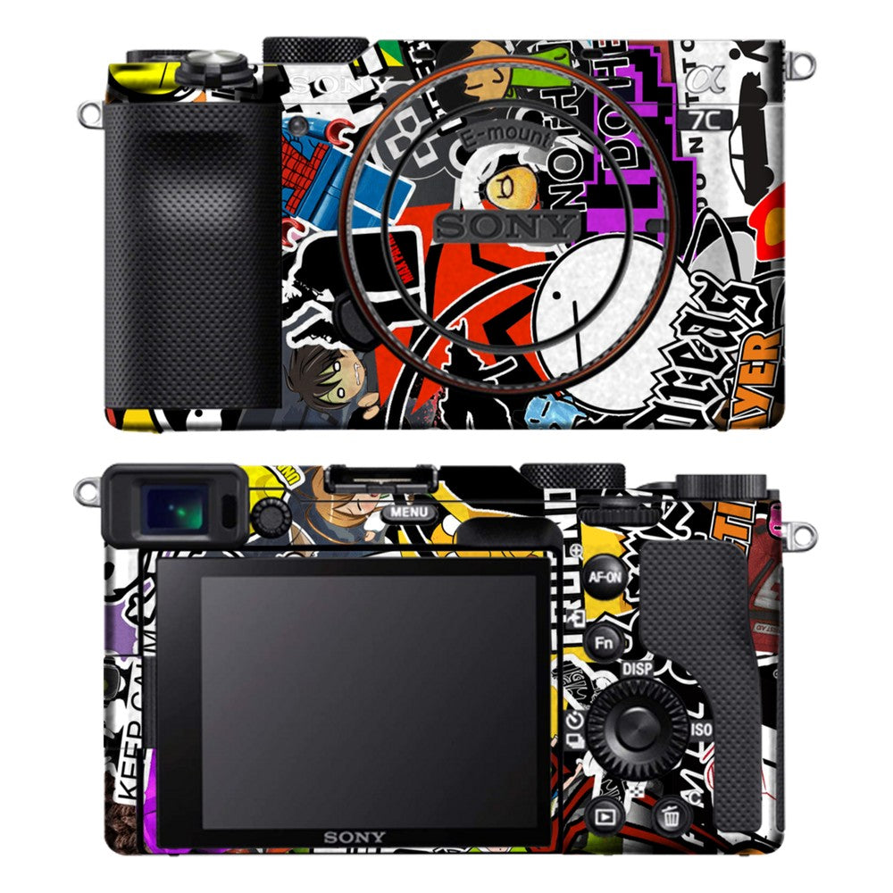 Sony A7C camera skin - 90s Doodle