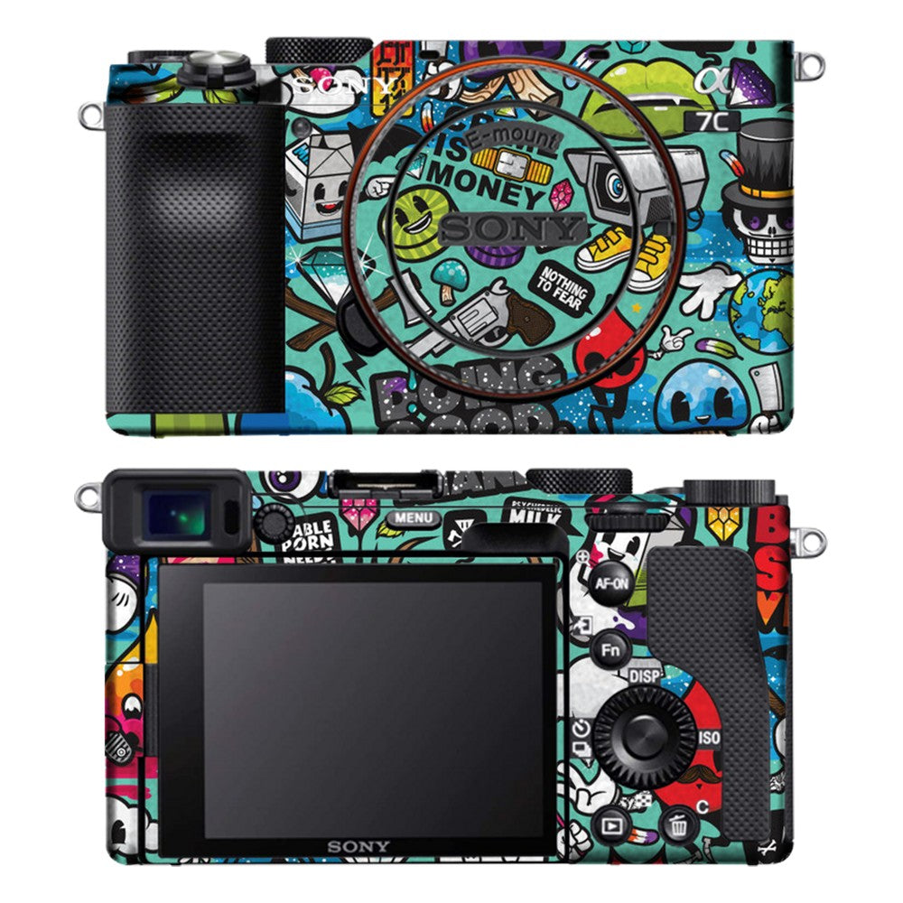 Sony A7C camera skin - Blue sketch