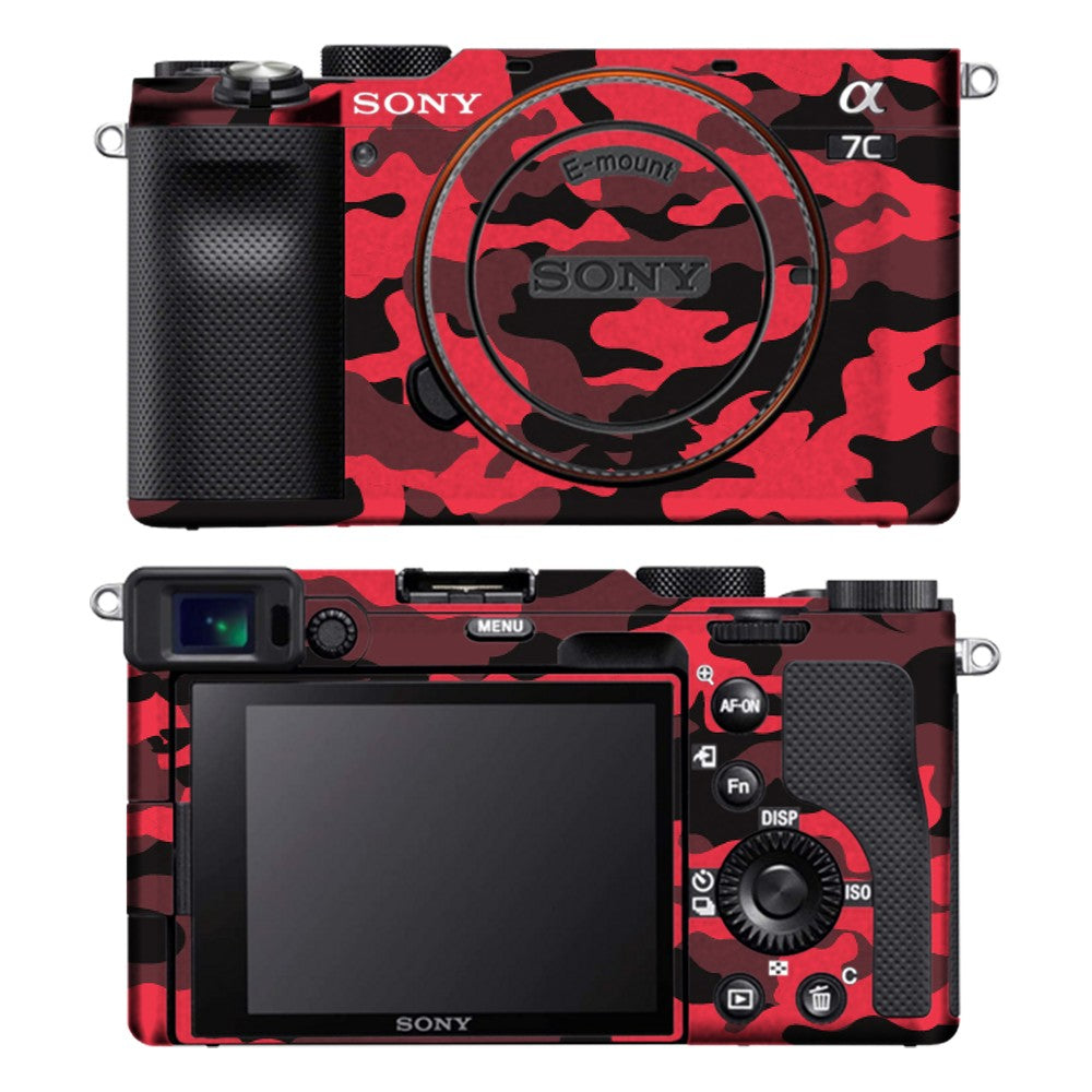 Sony A7C camera skin - Dark Red Camo