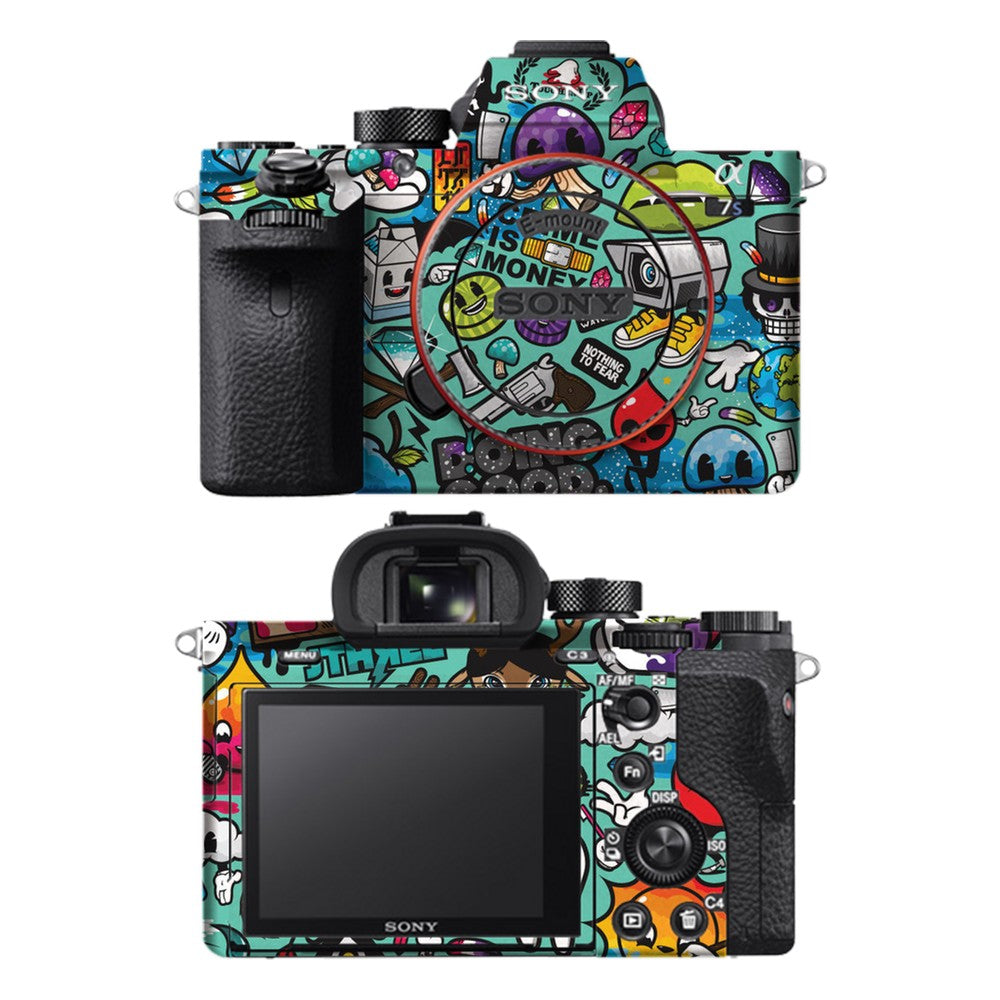 Sony A7S II camera skin - Blue sketch