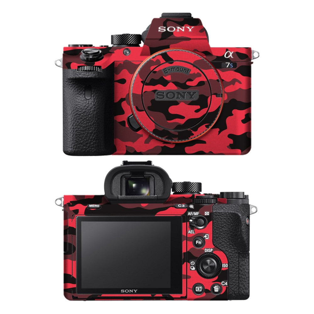 Sony A7S II camera skin - Dark Red Camo