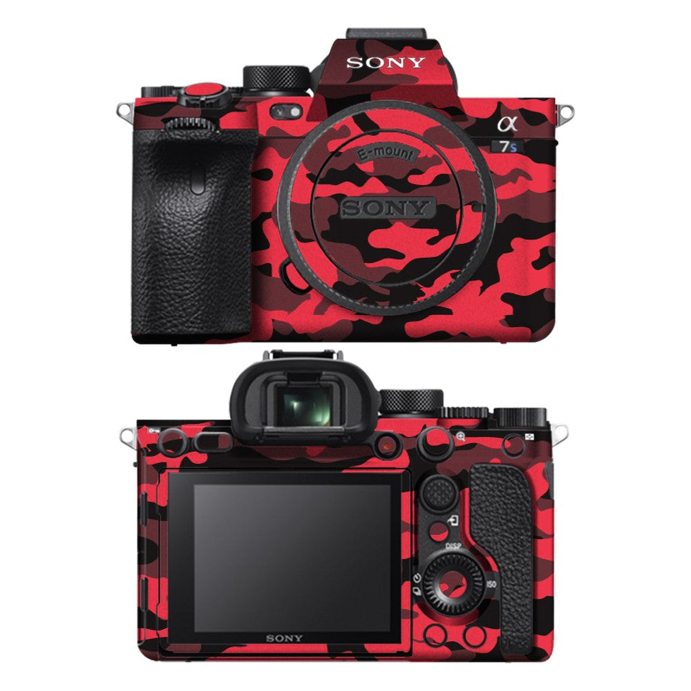 Sony A7S III camera skin - Dark Red Camo