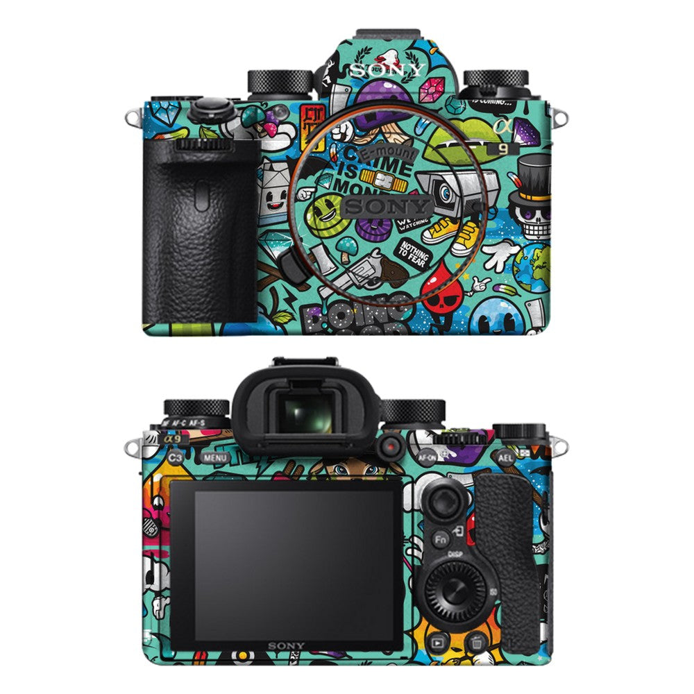 Sony A9 camera skin - Blue sketch