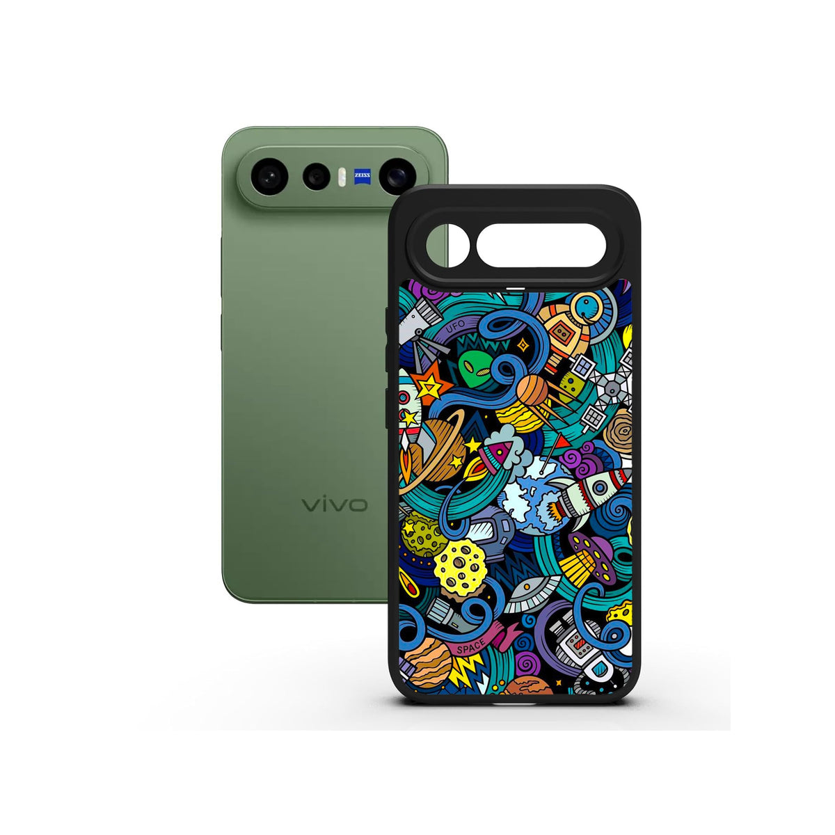Space  Doodle printed Doyers case, alternate view