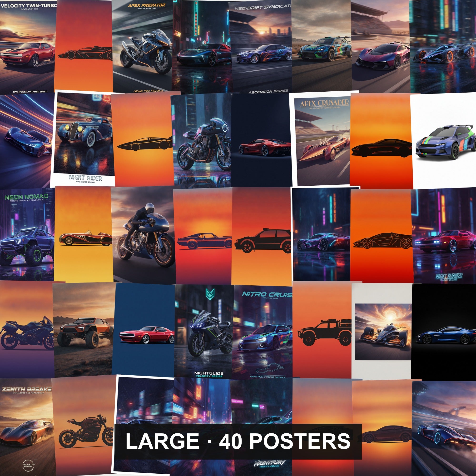 Speed Poster Bundle - 40 posters, every design shown