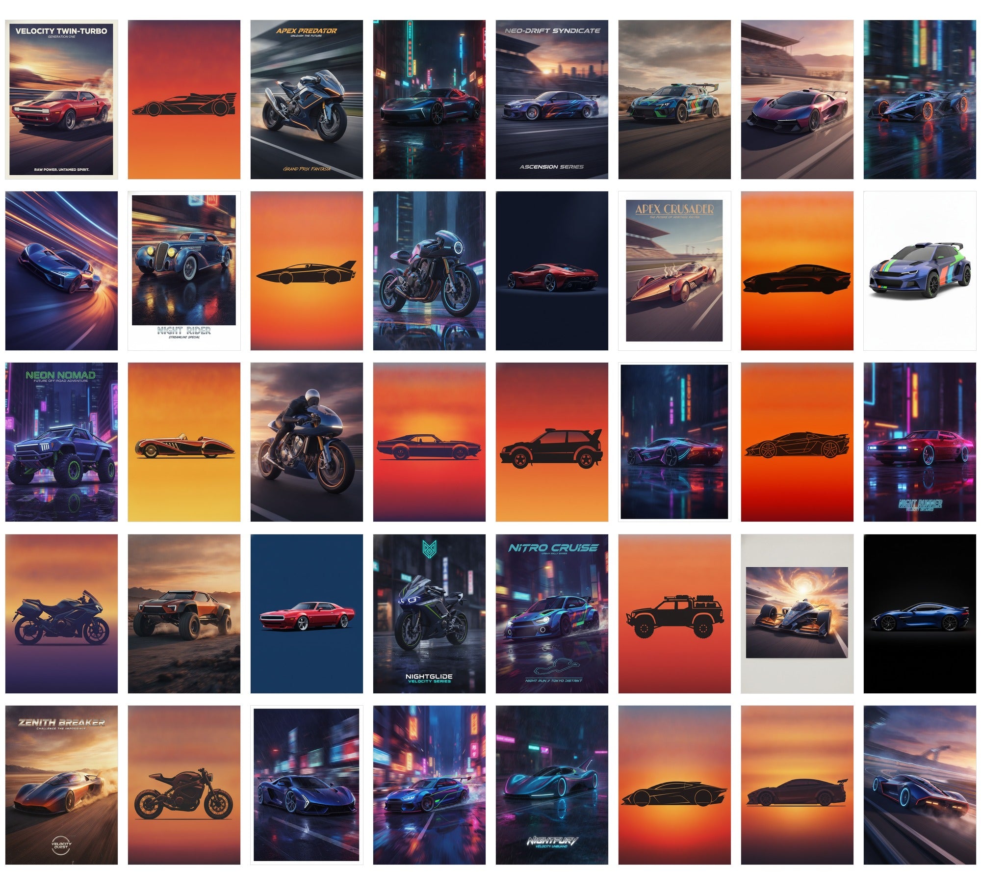 Speed Poster Bundle - numbered list of every sticker included
