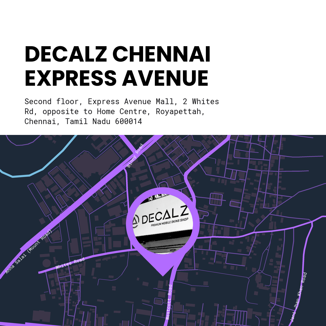 Map to Decalz Chennai store at Express Avenue Mall, Royapettah