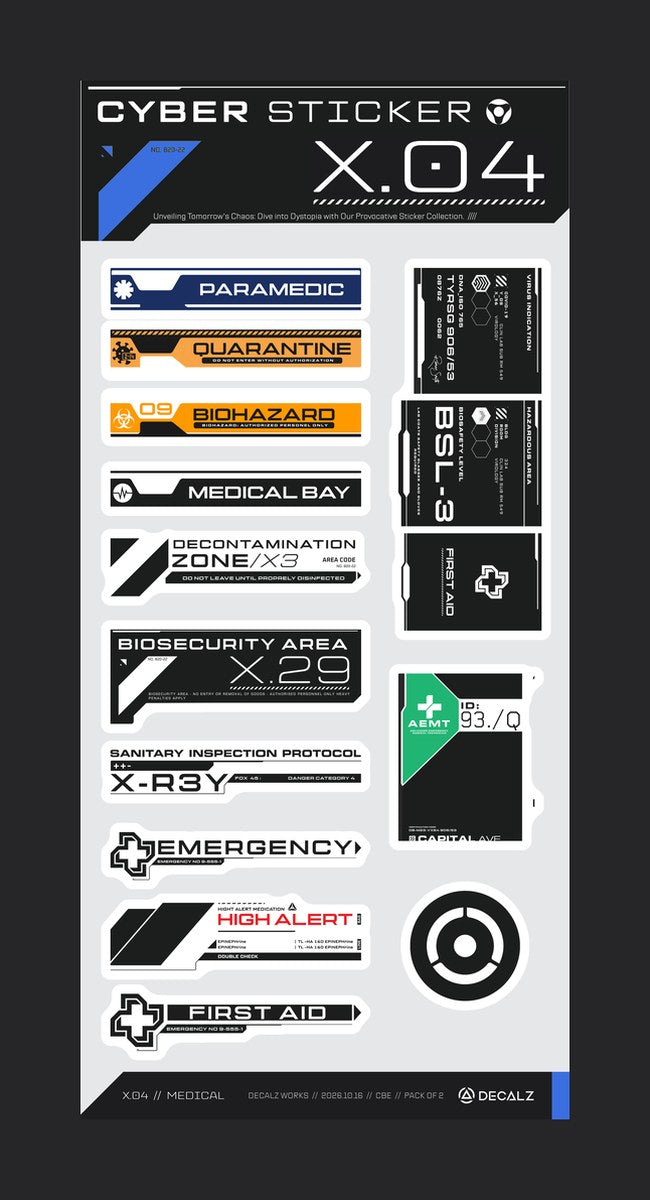 Cyber Sticker X.04 MEDICAL limited edition sticker pack by Decalz